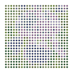 diamond-drill chart preview of one vivid violet iris flower with dew on its petals with a simplified color palette.