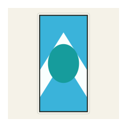 Light blue Minecraft banner with a white chevron and cyan circle.