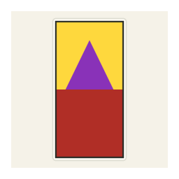 Yellow Minecraft banner with a purple diamond and red lower half.