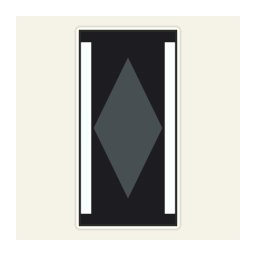 White Minecraft banner with a gray diamond and black frame.