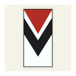 White Minecraft banner layered with a red peak and black chevron.