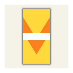 Yellow Minecraft banner with orange and white horizontal motifs.