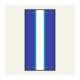 Cyan Minecraft banner with blue side stripes and a white center.